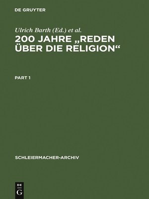 cover image of 200 Jahre "Reden über die Religion"